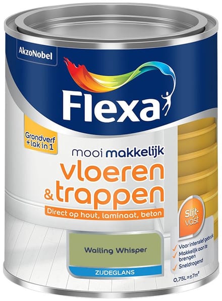 Flexa - Mooi Makkelijk Vloeren & Trappen Zijdeglans - Wailing Whisper - Mengverf - 750 Ml