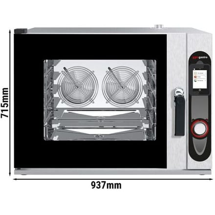 GGM Gastro Kombidämpfer - Touch - 5x GN 1/1 - inkl. Waschsystem Zilver / Zwart