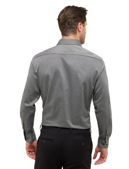 Eterna overhemd print grijs katoen normale fit