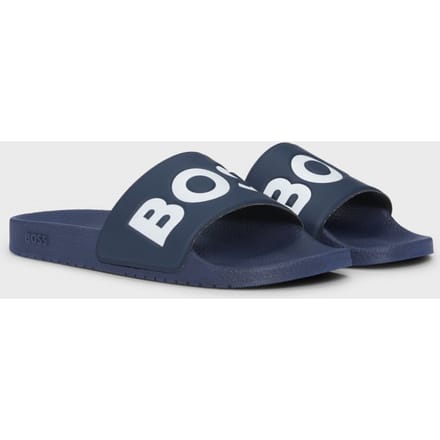 BOSS Orange Aryeh Herenslippers van Italiaanse Maak met Groot Logo Detail