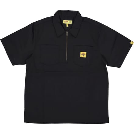 Shirt Sleeve Short Man Quarter Zip werkhemd zwart