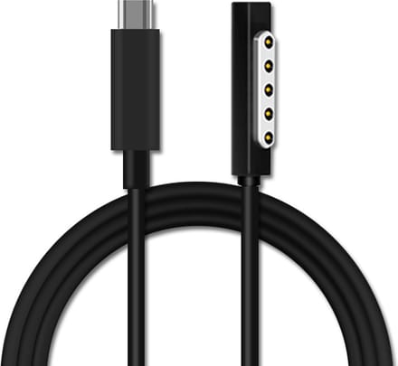 NÖRDIC SURF-107 USB-C oplaadkabel - Geschikt voor Microsoft Surface Pro 1/2 - 12V3A - 36W - 1,5m - Zwart