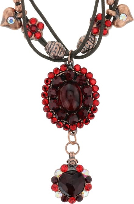 Behave - Rode Ketting met Stenen Hanger - 39 cm