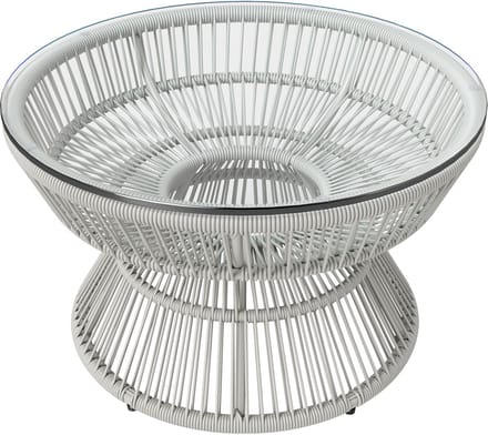 Outsunny-Rotan salontafel-PE rotan-60x60x37cm-Lichtgrijs