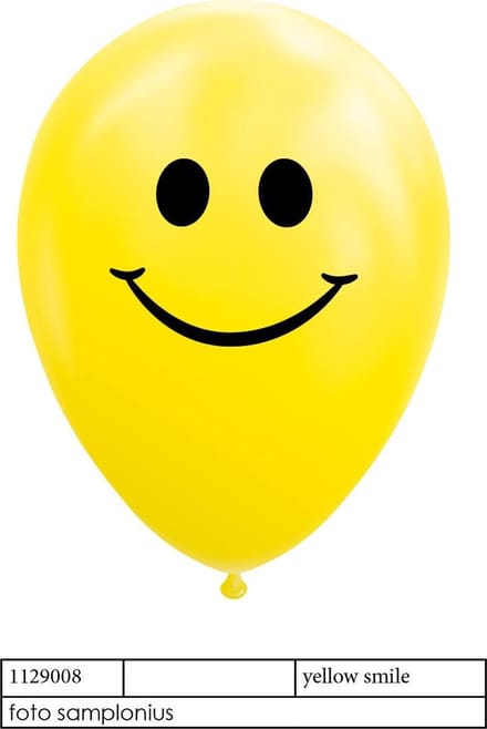 Wefiesta Ballonnen Smile 12 Cm Latex Geel 8 Stuks