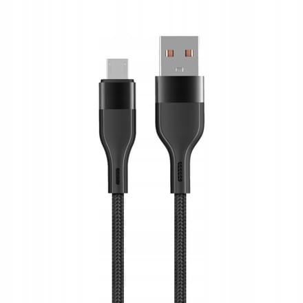 Maxlife USB naar microUSB Kabel 1m 2.4A Zwart Nylon Gevlochten