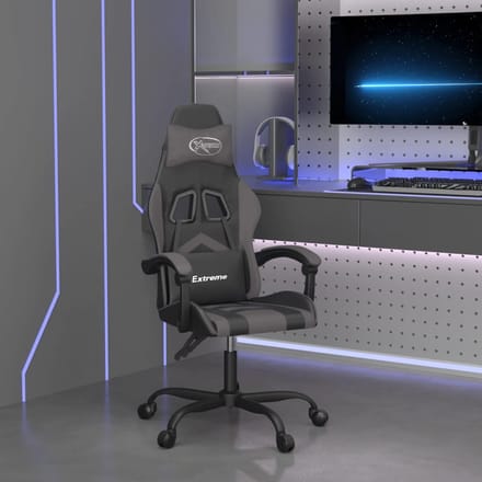 vidaXL - Gamestoel - kunstleer - zwart - en - grijs