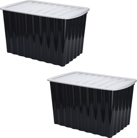 Storage Solutions Opbergdozen/organizers met deksel 3x stuks - kunststof - 84L