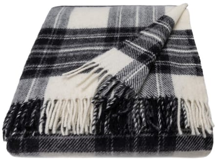 WOOOL Luxury Plaid - TARTAN (Grey Dress Stewart) - 150x183cm