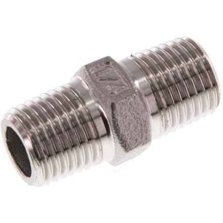 R 1/4'' RVS Borstnippel 16 Bar [2 Stuks]