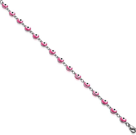 Amanto Armband Ester - 316L Staal - Kwaad Oog - Roze - 19cm