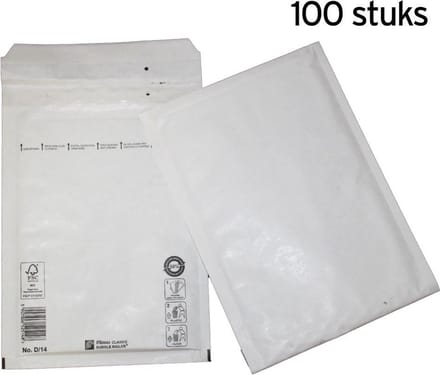 Luchtkussen enveloppen D/14 (wit) - 180 x 265 mm - 100 stuks