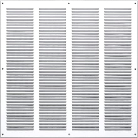 Metalen Ventilatirooster Wit 400x400 mm met Insectengaas voor Afvoer