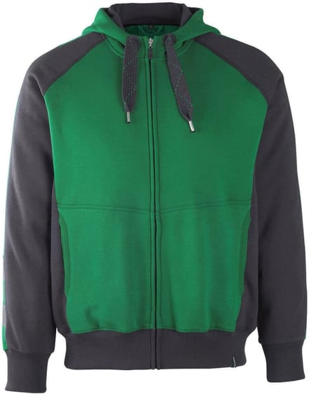 Mascot Unique Capuchontrui met rits 50566-963 - Groen/Zwart - S