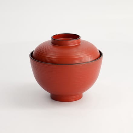 Tokyo Design Studio - Lacquerware - Kom met Deksel - Rood/Zwart - 300 ml - 10.8 x 6.35 cm