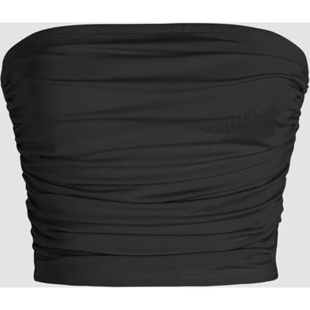Strapless Ruffle Drape Crop Top