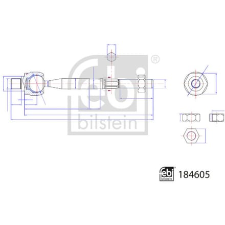 Axiaalgewricht, spoorstang FEBI BILSTEIN 184605