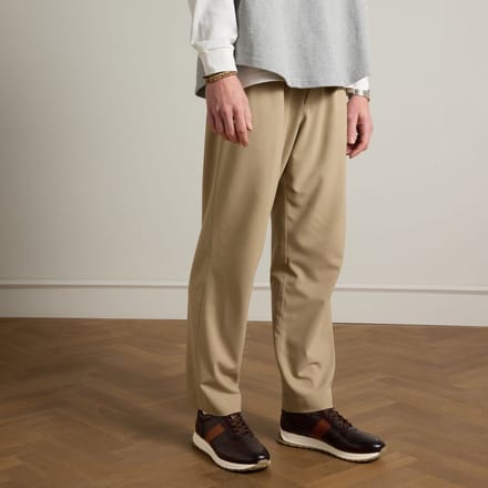 Manfield - Heren - Bruine leren sneakers - Maat 43