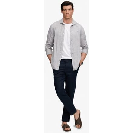 Superdry Merchant Linnen Broek Blauw Grootte: Xxl