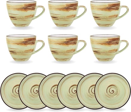 Wilmax Espressokop met schotel 110 ml Pistache Porselein 6 st.