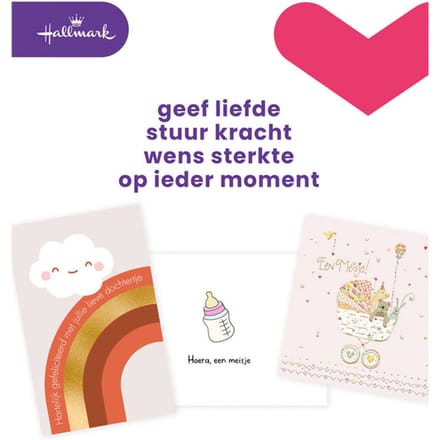 Wenskaart Hallmark Business Box geboorte dochter navulset à 6 stuks