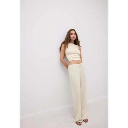 Stradivarius Top met textuur en plooien  Vanille L