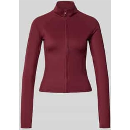Slim fit sweatjack met opstaande kraag, model 'Yoga'