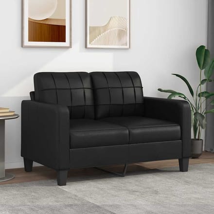 vidaXL - Tweezitsbank - 120 - cm - kunstleer - zwart