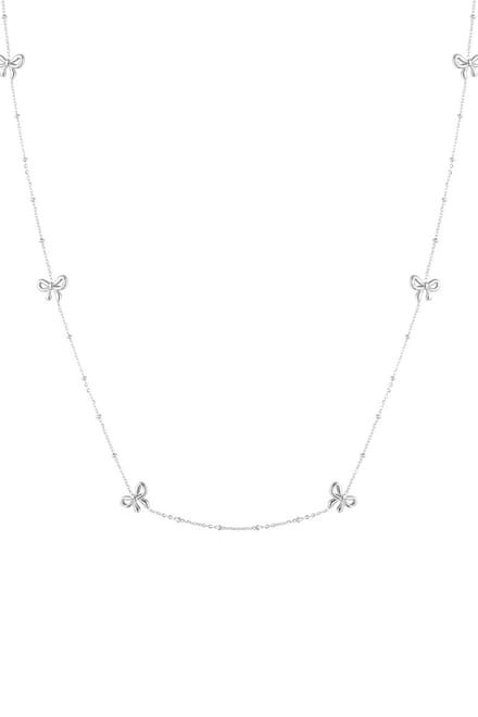 Bijoutheek Collier Strikjes Lang Zilver
