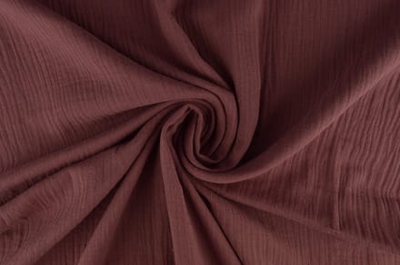 10 meter double gauze - Donker oud roze - 100% katoen