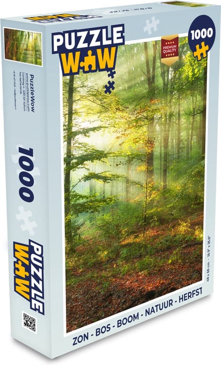 Puzzel Zon - Bos - Bomen - Natuur - Herfst - Legpuzzel - Puzzel 1000 stukjes volwassenen