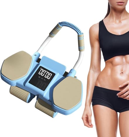 Buikspierroller - Buikwiel trainer - Core training - Automatische rebound - 45 cm - Blauw