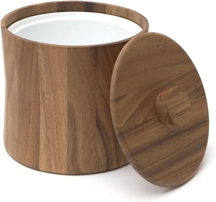 Ijsemmer Hout 3 Liter 8" x 8 1/2" - Natuurlijke Afwerking voor Feestjes