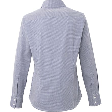 Premier Dames/dames Microcheck Shirt met lange mouwen (Marine / Wit)