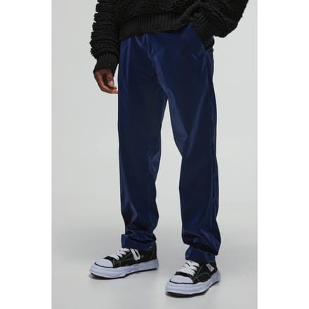 Straight Fit Liquid Nylon Track Pants | Navy | Size 44R