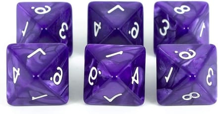 D8 Dobbelstenen Set - Octaëder Dobbelstenen - Rollenspellen Spelen - Pareleffect Afwerking - 6 Stuks - Paars