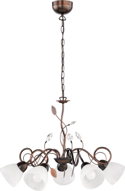 LED Hanglamp - Hangverlichting - Trion Trada - E14 Fitting - 5-lichts - Rond - Antiek Roestkleur - Aluminium