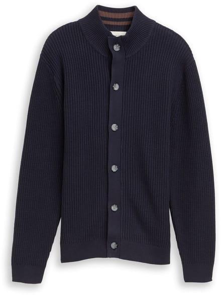 Tom Tailor - Gebreid vest met knoopsluiting - Maat M - sky captain blue