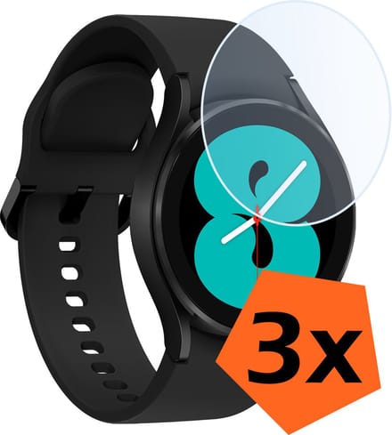 Screenprotector - Geschikt voor Samsung Galaxy Watch 4 44 mm Screenprotector Bescherm Glas - Screen Protector Geschikt voor Samsung Watch 4 (44 mm) Screenprotector Tempered Glass - 3 PACK