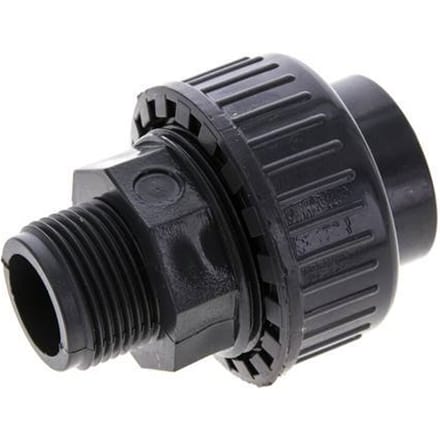 PVC Rechte Lijmmof 25mm x Buitendraad R 3/4'' EPDM