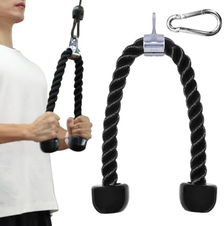 Triceps-touw 70 cm voor kabelmachine - Duurzame kabelbevestiging voor bovenlichaam training