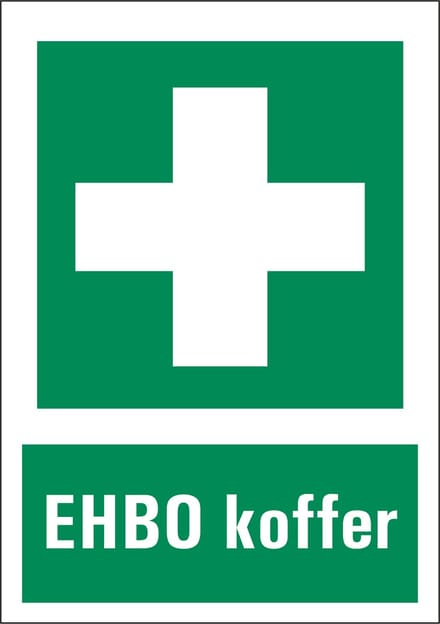 EHBO koffer bord met tekst - kunststof 148 x 210 mm