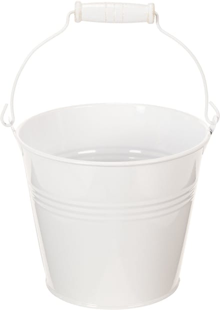 Witte metalen emmers Ø14cm H12cm 6 stuks, 6 Stück