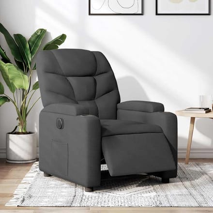 vidaXL - Fauteuil - elektrisch - verstelbaar - stof - donkergrijs