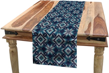 ABAKUHAUS Tafelrunner blauw/wit – Noordse winter – 40×180 cm