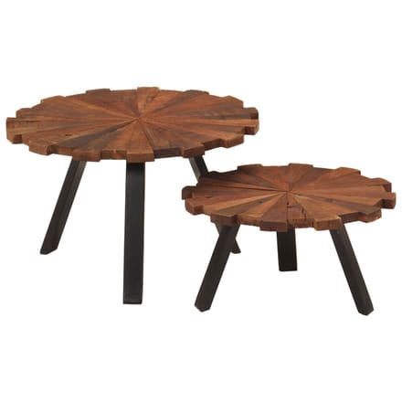 vidaXL - Salontafels - 2 - st - massief - gerecycled - hout - en - ijzer