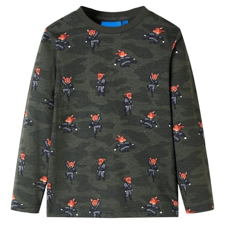 vidaXL - Kinderpyjama - met - lange - mouwen - 92 - kakikleurig
