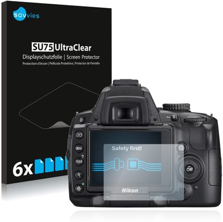 Savvies - Screenprotector voor Nikon D5000 - Folie Beschermfolie transparant 6 Stuks