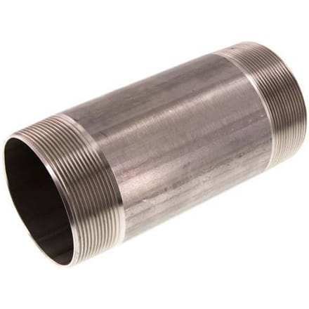 R 3'' RVS Dubbele Pijpnippel 20 Bar DIN 2982 - 180mm - FL2S-M-ST-300R-180L