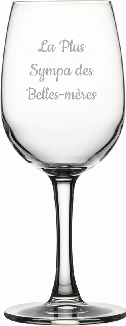 Witte wijnglas gegraveerd - 26cl - La Plus Sympa des Belles-mères